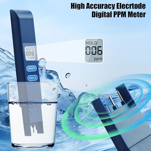 TDS Meter Digital Water Tester,Water Quality Tester,Water Tester for Drinking Water,Accurate and Reliable - 0-9990 PPM - Ideal for Household,Hydroponic,Aquarium,Blue,1Pack in Saudi Arabia