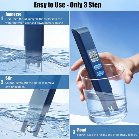 TDS Meter Digital Water Tester,Water Quality Tester,Water Tester for Drinking Water,Accurate and Reliable - 0-9990 PPM - Ideal for Household,Hydroponic,Aquarium,Blue,1Pack in Saudi Arabia