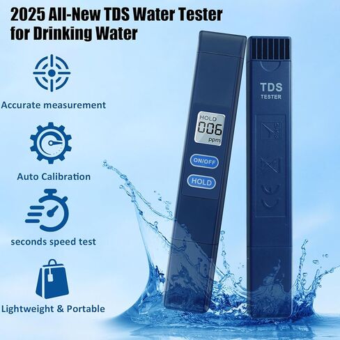 TDS Meter Digital Water Tester,Water Quality Tester,Water Tester for Drinking Water,Accurate and Reliable - 0-9990 PPM - Ideal for Household,Hydroponic,Aquarium,Blue,1Pack in Saudi Arabia