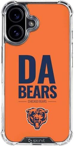 Skinit Clear Phone Case Compatible with iPhone 16 - Officially Licensed NFL Chicago Bears - Alternate Distressed Design in Saudi Arabia
