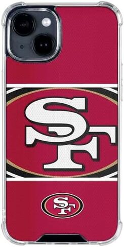 Skinit Clear Phone Case Compatible with iPhone 14 Plus - Officially Licensed NFL San Francisco 49ers Zone Block Design in Saudi Arabia