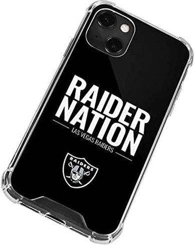 Skinit Clear Phone Case Compatible with iPhone 13 Mini - Officially Licensed NFL Las Vegas Raiders Team Motto Design in Saudi Arabia