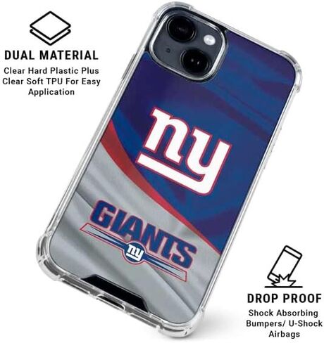 حافظة هاتف Skinit الشفافة متوافقة مع iPhone 14 - تصميم NFL New York Giants مرخص رسميًا in Saudi Arabia