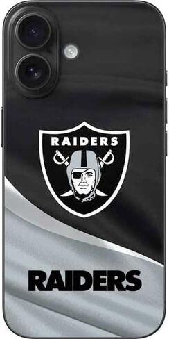 Skinit Decal Phone Skin Compatible with iPhone 17 - Officially Licensed NFL Las Vegas Raiders Large Logo Design in Saudi Arabia