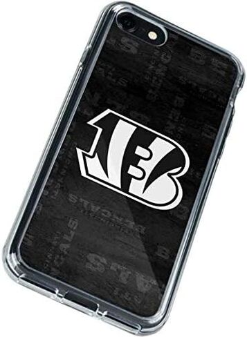 Skinit Clear Phone Case Compatible with iPhone SE (2nd & 3rd Gen) - Officially Licensed NFL Cincinnati Bengals Black & White Design in Saudi Arabia