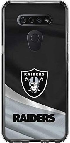 حافظة هاتف Skinit الشفافة متوافقة مع LG K51/Q51 - تصميم مرخص رسميًا من NFL Las Vegas Raiders in Saudi Arabia