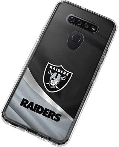 حافظة هاتف Skinit الشفافة متوافقة مع LG K51/Q51 - تصميم مرخص رسميًا من NFL Las Vegas Raiders in Saudi Arabia
