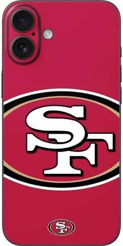ملصق هاتف Skinit متوافق مع iPhone 16 Plus - تصميم مرخص رسميًا من الدوري الوطني لكرة القدم الأمريكية NFL San Francisco 49ers in Saudi Arabia
