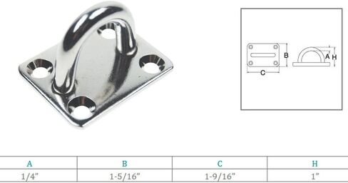 4 Pc Marine Boat Stainless Steel T316 1/4" Square Eye Pad Rigging Lift Rope Wire in Saudi Arabia