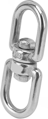 LiebeWH Double Ended Rotate Eye Hook Eye to Rotate Ring 304 Stainless Steel to Ring for Hammocks for Hanging Chairs for Swings (M8) in Saudi Arabia