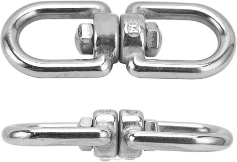 LiebeWH Double Ended Rotate Eye Hook Eye to Rotate Ring 304 Stainless Steel to Ring for Hammocks for Hanging Chairs for Swings (M8) in Saudi Arabia