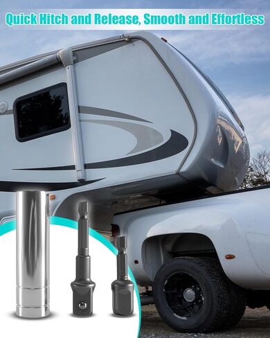 محول مقبض كرنك متوافق مع Coleman Fleetwood Pop Up Camper، ملحق مثقاب مقبس 3/8 بوصة لرفع رافعة المقطورة، استبدال الكروم عالي التحمل لرفع وخفض سقف العربة in Kuwait