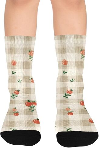 جوارب لطيفة منقوشة على شكل فراولة للمشي لمسافات طويلة - جوارب شتوية حرارية سميكة دافئة للأطفال الصغار للأولاد والبنات للمدرسة، والارتداء اليومي والأنشطة الخارجية in Kuwait