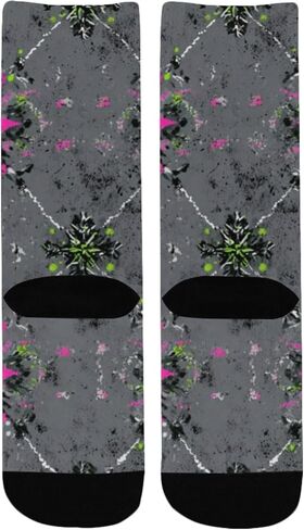 جوارب المشي لمسافات طويلة باللون الرمادي بطبعة نيون - جوارب شتوية حرارية سميكة دافئة للأولاد والبنات الصغار للمدرسة، والارتداء اليومي والأنشطة الخارجية in Kuwait