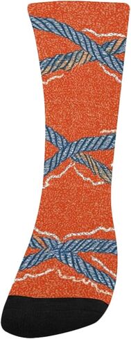 جوارب المشي لمسافات طويلة بطبعة حبل بحري - جوارب شتوية حرارية سميكة دافئة للأولاد والبنات الصغار للمدرسة، والارتداء اليومي والأنشطة الخارجية in Kuwait