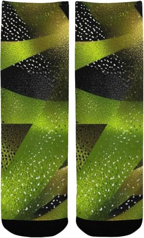 جوارب المشي لمسافات طويلة باللون الأخضر بطباعة نيون جيو - جوارب شتوية حرارية سميكة دافئة للأطفال الصغار للأولاد والبنات للمدرسة، والارتداء اليومي والأنشطة الخارجية in Kuwait
