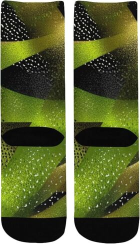 جوارب المشي لمسافات طويلة باللون الأخضر بطباعة نيون جيو - جوارب شتوية حرارية سميكة دافئة للأطفال الصغار للأولاد والبنات للمدرسة، والارتداء اليومي والأنشطة الخارجية in Kuwait