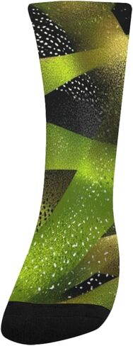 جوارب المشي لمسافات طويلة باللون الأخضر بطباعة نيون جيو - جوارب شتوية حرارية سميكة دافئة للأطفال الصغار للأولاد والبنات للمدرسة، والارتداء اليومي والأنشطة الخارجية in Kuwait