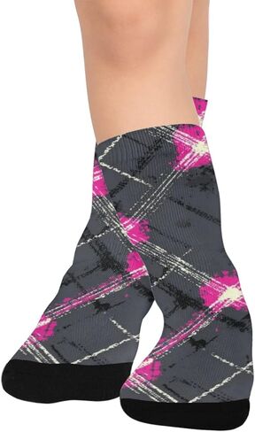 جوارب Grunge Check Vibe Pink للمشي لمسافات طويلة - جوارب شتوية حرارية سميكة دافئة للأولاد والبنات الصغار للمدرسة، والارتداء اليومي والأنشطة الخارجية in Kuwait