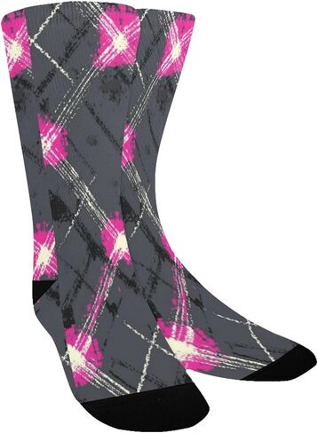 جوارب Grunge Check Vibe Pink للمشي لمسافات طويلة - جوارب شتوية حرارية سميكة دافئة للأولاد والبنات الصغار للمدرسة، والارتداء اليومي والأنشطة الخارجية in Kuwait