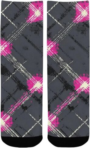 جوارب Grunge Check Vibe Pink للمشي لمسافات طويلة - جوارب شتوية حرارية سميكة دافئة للأولاد والبنات الصغار للمدرسة، والارتداء اليومي والأنشطة الخارجية in Kuwait