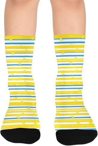 جوارب المشي لمسافات طويلة بطباعة شريطية من الحمضيات - جوارب شتوية حرارية سميكة دافئة للأطفال الصغار للأولاد والبنات للمدرسة، والارتداء اليومي والأنشطة الخارجية in Kuwait