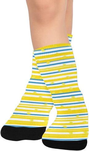 جوارب المشي لمسافات طويلة بطباعة شريطية من الحمضيات - جوارب شتوية حرارية سميكة دافئة للأطفال الصغار للأولاد والبنات للمدرسة، والارتداء اليومي والأنشطة الخارجية in Kuwait