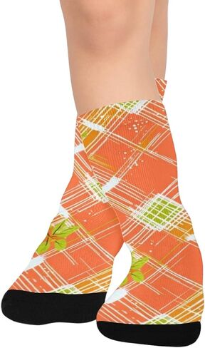 جوارب المشي لمسافات طويلة باللون الأخضر من Bright Bloom Motif - جوارب شتوية حرارية سميكة دافئة للأولاد والبنات للمدرسة، والارتداء اليومي والأنشطة الخارجية in Kuwait