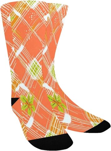 جوارب المشي لمسافات طويلة باللون الأخضر من Bright Bloom Motif - جوارب شتوية حرارية سميكة دافئة للأولاد والبنات للمدرسة، والارتداء اليومي والأنشطة الخارجية in Kuwait