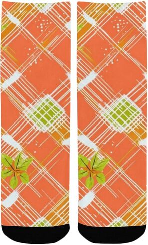 جوارب المشي لمسافات طويلة باللون الأخضر من Bright Bloom Motif - جوارب شتوية حرارية سميكة دافئة للأولاد والبنات للمدرسة، والارتداء اليومي والأنشطة الخارجية in Kuwait