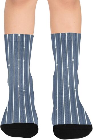 جوارب مشي فنية مطبوعة على شكل صدفة نيلي - جوارب شتوية حرارية سميكة دافئة للأولاد والبنات الصغار للمدرسة، والارتداء اليومي والأنشطة الخارجية in Kuwait