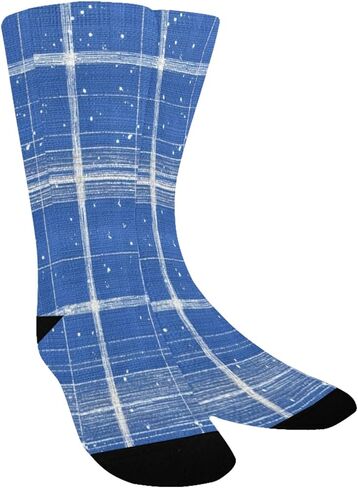 جوارب Blue Sparkle Check Vibe للمشي لمسافات طويلة - جوارب شتوية حرارية سميكة دافئة للأولاد والبنات للمدرسة، والارتداء اليومي والأنشطة الخارجية in Kuwait