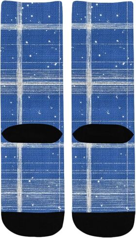 جوارب Blue Sparkle Check Vibe للمشي لمسافات طويلة - جوارب شتوية حرارية سميكة دافئة للأولاد والبنات للمدرسة، والارتداء اليومي والأنشطة الخارجية in Kuwait