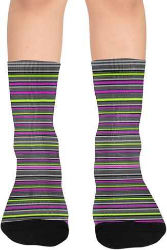 جوارب للمشي لمسافات طويلة مطبوعة بشبكة نيون - جوارب شتوية حرارية سميكة دافئة للأولاد والبنات الصغار للمدرسة، والارتداء اليومي والأنشطة الخارجية in Kuwait