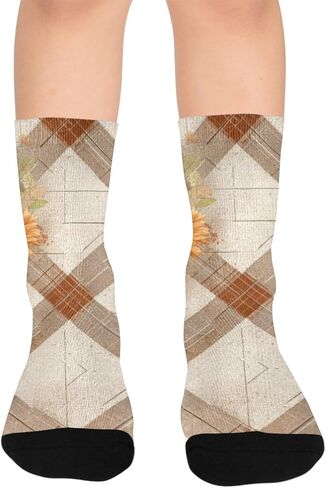 جوارب عباد الشمس منقوشة باللون الأصفر للمشي لمسافات طويلة - جوارب شتوية حرارية سميكة دافئة للأطفال الصغار للأولاد والبنات للمدرسة، والارتداء اليومي والأنشطة الخارجية in Kuwait