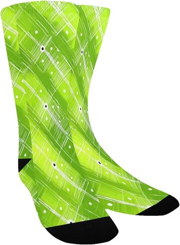 جوارب المشي لمسافات طويلة باللون الأخضر بطبعة جوهرة نيون - جوارب شتوية حرارية سميكة دافئة للأطفال الصغار للأولاد والبنات للمدرسة، والارتداء اليومي والأنشطة الخارجية in Kuwait