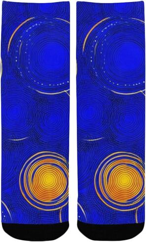 جوارب للمشي لمسافات طويلة بطبعة دوائر كونية - جوارب شتوية حرارية سميكة دافئة للأولاد والبنات الصغار للمدرسة، والارتداء اليومي والأنشطة الخارجية in Kuwait