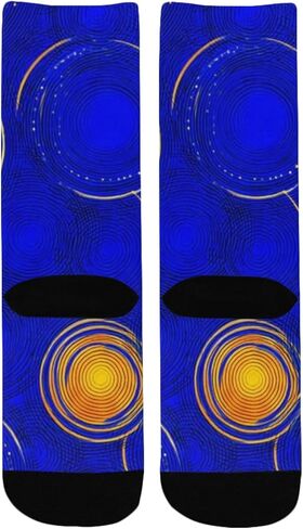 جوارب للمشي لمسافات طويلة بطبعة دوائر كونية - جوارب شتوية حرارية سميكة دافئة للأولاد والبنات الصغار للمدرسة، والارتداء اليومي والأنشطة الخارجية in Kuwait