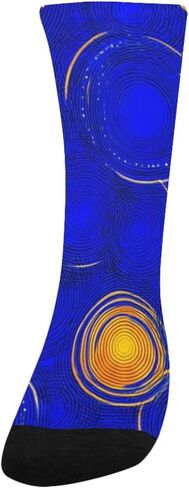 جوارب للمشي لمسافات طويلة بطبعة دوائر كونية - جوارب شتوية حرارية سميكة دافئة للأولاد والبنات الصغار للمدرسة، والارتداء اليومي والأنشطة الخارجية in Kuwait