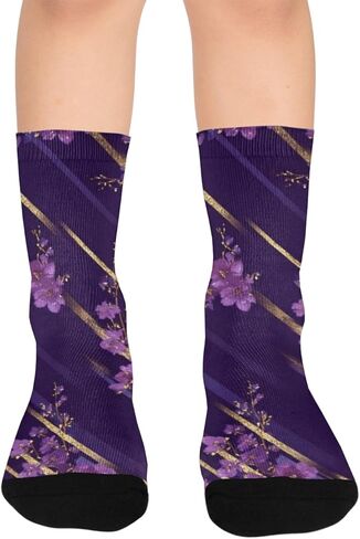 جوارب أنيقة للمشي على شكل فن الأزهار - جوارب شتوية حرارية سميكة دافئة للأطفال الصغار للأولاد والبنات للمدرسة، والارتداء اليومي والأنشطة الخارجية in Kuwait