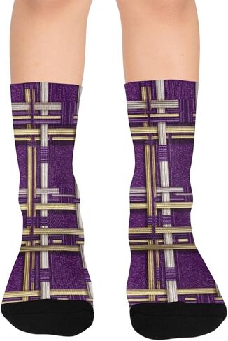 جوارب ريجال أوركيد أرجوانية منقوشة للمشي لمسافات طويلة - جوارب شتوية حرارية سميكة دافئة للأولاد والبنات للمدرسة، والارتداء اليومي والأنشطة الخارجية in Kuwait