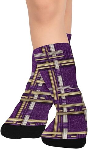 جوارب ريجال أوركيد أرجوانية منقوشة للمشي لمسافات طويلة - جوارب شتوية حرارية سميكة دافئة للأولاد والبنات للمدرسة، والارتداء اليومي والأنشطة الخارجية in Kuwait