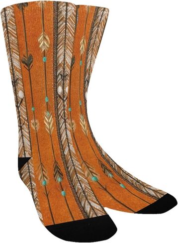 جوارب المشي لمسافات طويلة بطبعة أسهم قبلية فنية - جوارب شتوية حرارية سميكة دافئة للأولاد والبنات الصغار للمدرسة، والارتداء اليومي والأنشطة الخارجية in Kuwait