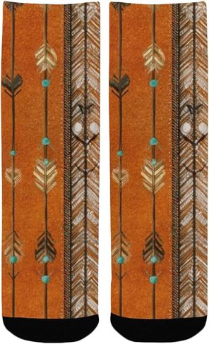 جوارب المشي لمسافات طويلة بطبعة أسهم قبلية فنية - جوارب شتوية حرارية سميكة دافئة للأولاد والبنات الصغار للمدرسة، والارتداء اليومي والأنشطة الخارجية in Kuwait