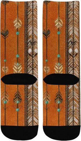 جوارب المشي لمسافات طويلة بطبعة أسهم قبلية فنية - جوارب شتوية حرارية سميكة دافئة للأولاد والبنات الصغار للمدرسة، والارتداء اليومي والأنشطة الخارجية in Kuwait