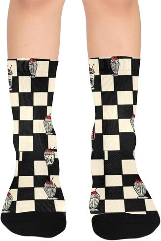 جوارب Vintage Diner Vibe Dark للتنزه سيرًا على الأقدام - جوارب شتوية حرارية سميكة دافئة للأولاد والبنات الصغار للمدرسة، والارتداء اليومي والأنشطة الخارجية in Kuwait