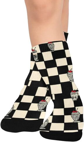 جوارب Vintage Diner Vibe Dark للتنزه سيرًا على الأقدام - جوارب شتوية حرارية سميكة دافئة للأولاد والبنات الصغار للمدرسة، والارتداء اليومي والأنشطة الخارجية in Kuwait