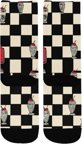 جوارب Vintage Diner Vibe Dark للتنزه سيرًا على الأقدام - جوارب شتوية حرارية سميكة دافئة للأولاد والبنات الصغار للمدرسة، والارتداء اليومي والأنشطة الخارجية in Kuwait