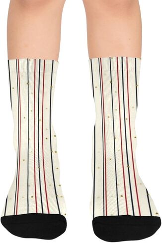 جوارب للمشي لمسافات طويلة مطبوعة بخطوط منقطة - جوارب شتوية حرارية سميكة دافئة للأطفال الصغار للأولاد والبنات للمدرسة، والارتداء اليومي والأنشطة الخارجية in Kuwait