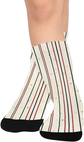 جوارب للمشي لمسافات طويلة مطبوعة بخطوط منقطة - جوارب شتوية حرارية سميكة دافئة للأطفال الصغار للأولاد والبنات للمدرسة، والارتداء اليومي والأنشطة الخارجية in Kuwait